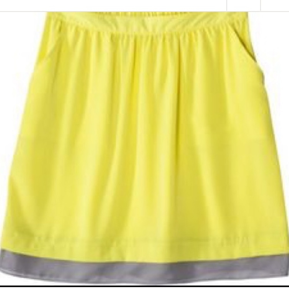 Mossimo Neon Yellow & Grey A-line Skirt XS
